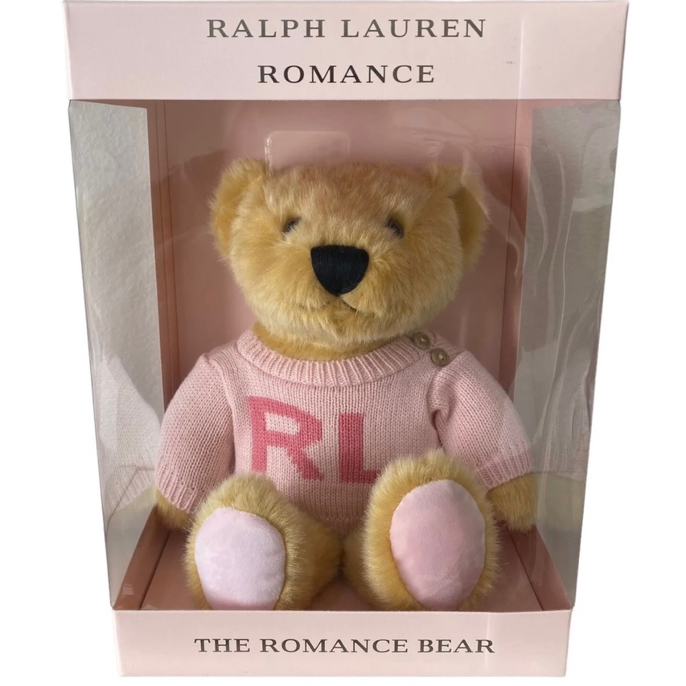 Valentines ROMANCE TEDDY BEAR PINK RL SWEATER TAN BROWN RALPH LAUREN soft Plush